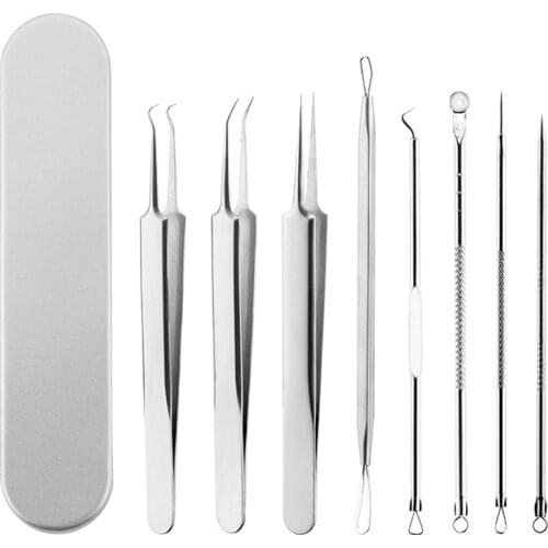 Stainless Steel Acne Needle Set Acne Needle Blackhead Pimple Removing Needle Tweezers Beauty Needle for Face Cleaning