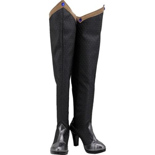 Game OW Ashe Cosplay Boots Shoes For Adult Women Cosplay Ashe High-heeled Boots Black Custom Made Shoes