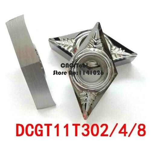 10PCS aluminum carbide insert DCGT11T302/DCGT11T304/DCGT11308,CNC lathe tool,suitable for aluminum processing,insert SDQCR/SDNCN