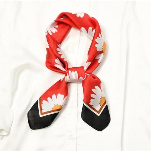 Yishine 70*70cm Small Daisy Pattern Fashion Women Multifunction Head Scarf Neckerchief for Girls New