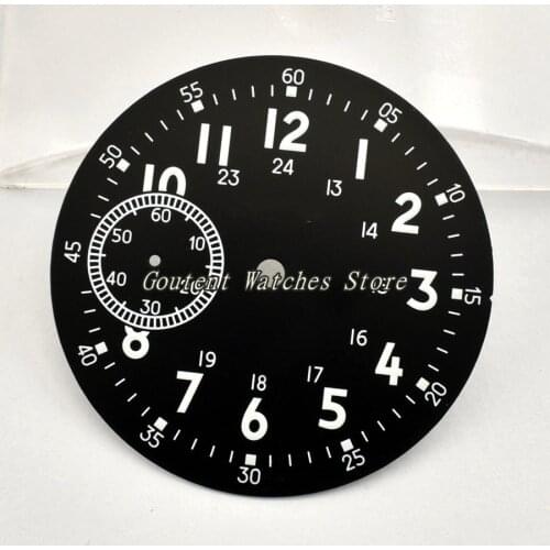 38.9mm Corgeut Watch Black Dial Fit Seagull st36 ETA 6497 Movement Wristwatch Faces