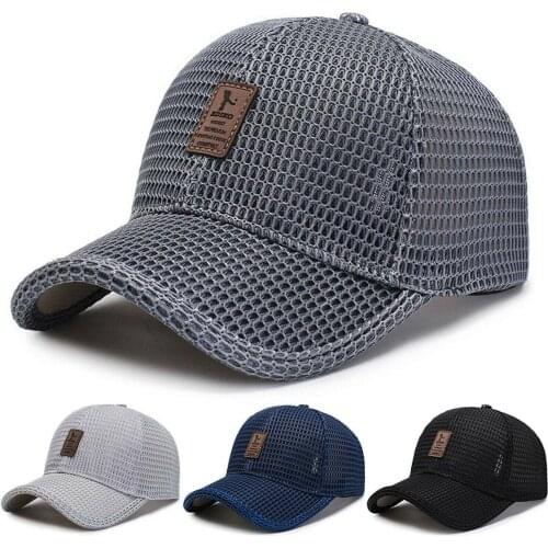 New Mens Mesh Baseball Cap Golf Logo hat Unisex Sunshade Snapback Hats Gorras Summer Breathable Caps