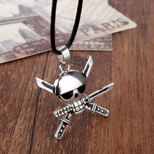 Anime Skull Skeleton Ship Logo Necklace For Men Women Fans Gift