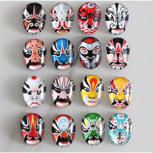 Peking Opera Chinese Knot Crystal Glass Cabochon Round Mosaic Tiles Stone Package for Diy Craft Jewelry Making Supplies Tool