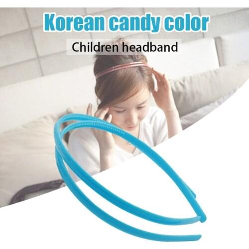 8mm Plastic Headband Fashion Candy Color Resin Hairbands Hair Accessories Headwear for Kids Girls TT@88
