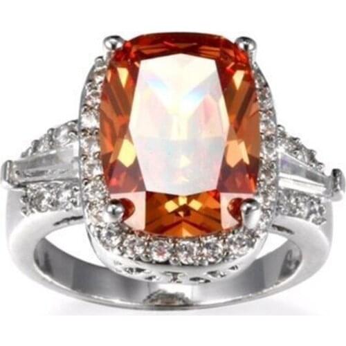 Simple Small Zircon Inlaid Square White Zirconium Engagement Rings for Women Hand Jewelry Accessories Wholesale