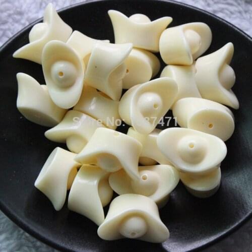 20pcs 15mmx 25mm Ingot shape straight holes imitation ivory beads Resin jewelry DIY accessories