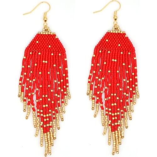 Go2boho Miyuki Earrings Women 2020 Trendy Long Large Earrings Femme Boho Aretes Tassel Earring Gifts Handmade Loom Woven Jewelry