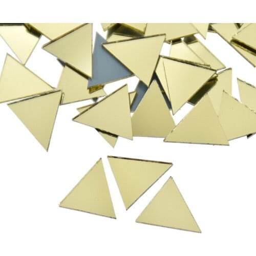 50PCS/pack Triangle Shape Mini Glass Mirror Mosaic Tiles DIY Supplies Home Decoration Materials