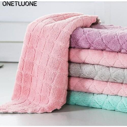 2/5/10Pcs Double-layer Dish Cloth Special Soft Microfiber Kitchen Rag Cleaning Cloth Household Cleaning Wiping Towel Kichen Tool