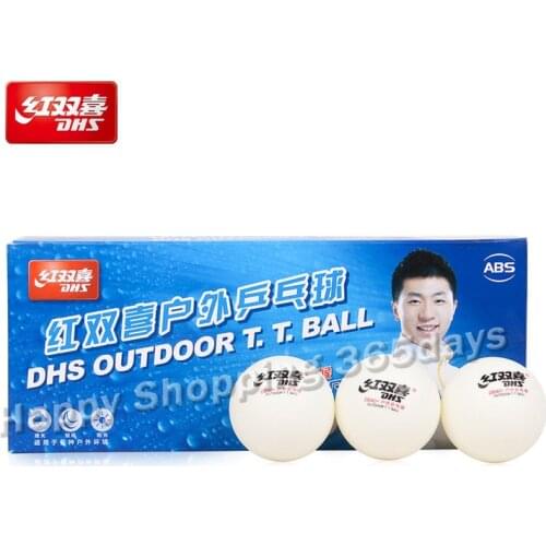 DHS OUTDOOR Table Tennis Balls (Stable Performance in All Weather, Seamed ABS 40+ Balls) Plastic Ping Pong Balls
