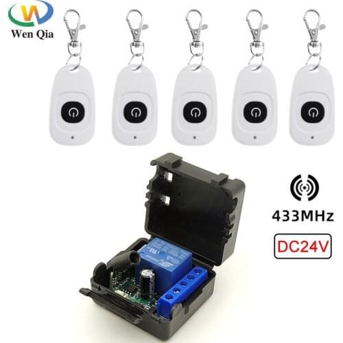 433Mhz Universal Wireless Remote Control Switch DC 24V 10A 1CH Relay Receiver Module and transmitter For Garage/electronic door