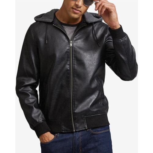 Whole colored windbreaker waterproof leather bomber men jacket for autumn