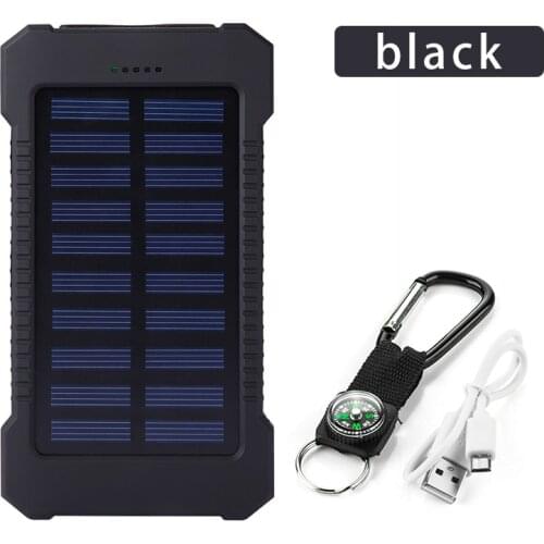 30000mAh Solar Power Bank Solar Panel Powerbank Waterproof USB Battery Charging LED External Charger For iPhone Samsung phone