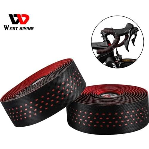 WEST BIKING 1 Pair Soft PU EVA Bicycle Bar Tapes Anti-slip Wear-resistant Road Bike Handlebar Tape 215cm Bike Handlebar Strape