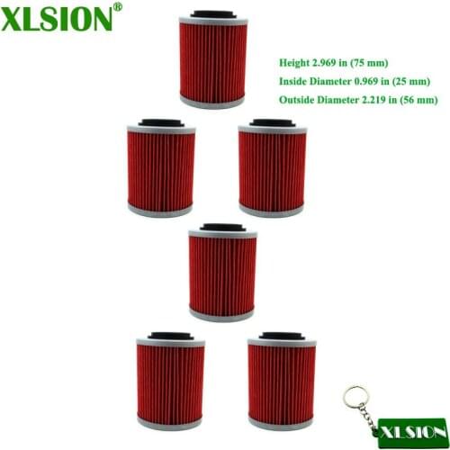 XLSION 6pcs Oil Filter For SKI DOO SKANDIC V-800 RENEGADE 800 BOMBARDIER DS650