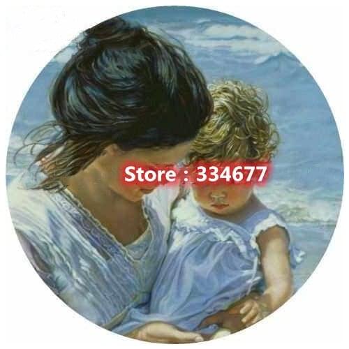 Cherished Moments Mother and Girl Top Quality Embroidery Needlework 14CT Unprinted Art Cross Stitch Kits DIY Handmade Decor