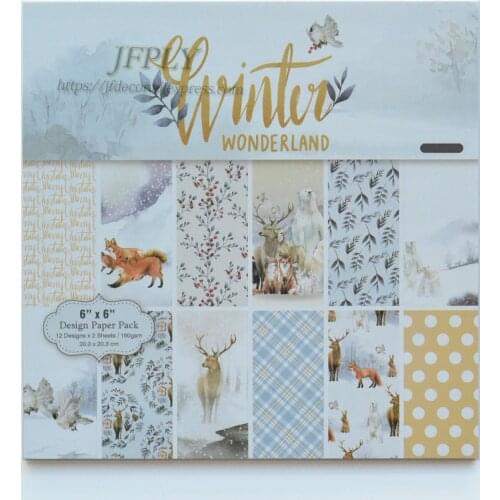 Winter Merry Christmas Series Scrapbooking Paper Pack Craft Paper Art Card Card Making 6"x 6" 24 Sheets /pack