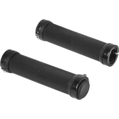 1 Pair Cycling Bike Handlebar Black Lock On Bicycle Handle Grips Road MTB BMX E56D