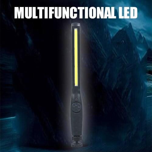 1pc Portable COB Flashlight USB Rechargeable LED Work Light Workshop Inspection Light Torch for Car Repair Camping