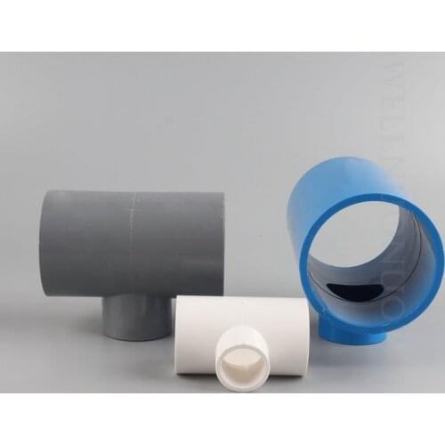 10pcs PVC Pipe Reducing Tee Connector Water Supply Tube Joints Garden Irrigation Adapter Wardrobe Shoe Rack DIY Skeleton Fitting