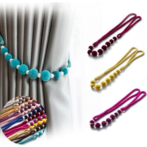 Velvet Beads with Crystal Beads, Hand-woven Non-installation Tassel Curtains, Lanyards, Hanging Balls, Curtain Accessories