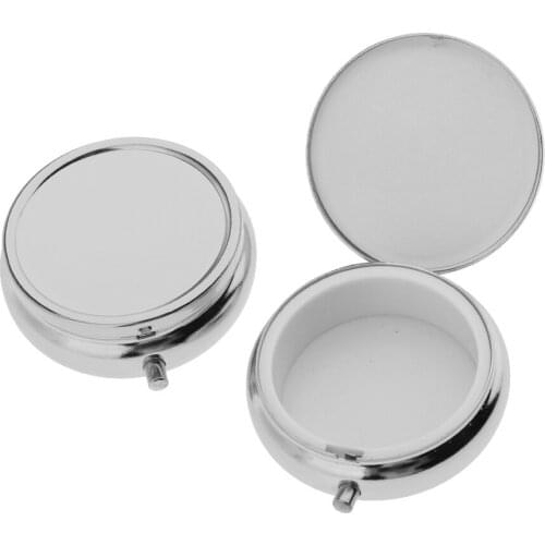 2pcs Pocket Round Travel Mini Capsule Vitamin Pill Organiser Medicine Tablet Box Case Holder Container 1/3 Slots for Home Trip