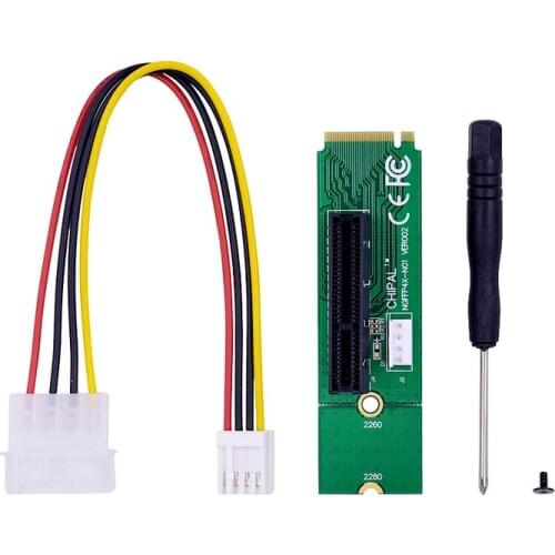 NGFF M.2 to PCI-E 4X 1X Riser Card Adapter M2 M Key Male to Female Converter with Power Cable For PCI Express x1 to x16