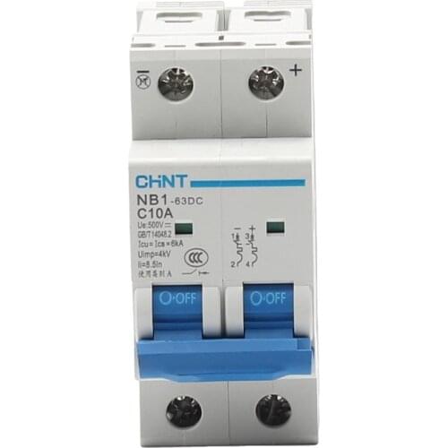 CHNT NB1-63DC DC circuit breaker MCB type C 2P Icu6kA DC500V