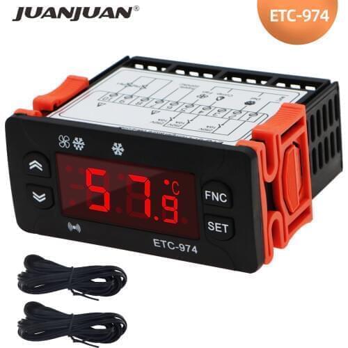 ETC-974 Digital Temperature Controller Microcomputer Thermostats Thermostat Refrigeration Alarm 220V NTC sensor 50%off