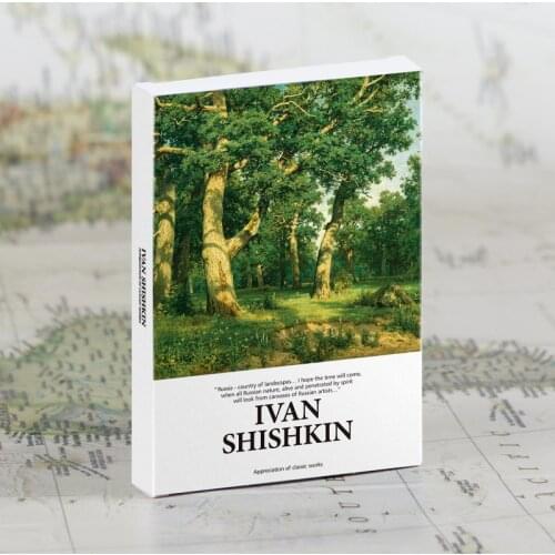 30 sheets/set Art Museum series Works by Ivan Shishkin Famous artists English postcards Envelopes Artwork postcards