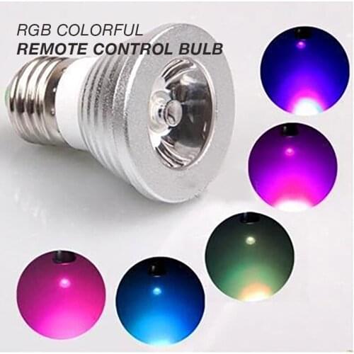 E27 LED Bulb 3W Smart Remote Control RGB Spotlight GU10 MR16 Colorful Change Bulb Decoration Atmosphere Color Light