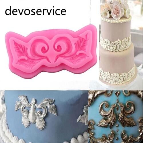 European Symmetrical Lace Cake Border Silicone Mold Fondant Cake Decorating Tools Chocolate Gumpaste Mould Cupcake Baking Moulds