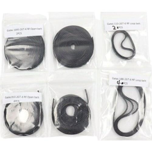 Funssor 1set Original Gates POWER GRIP 2GT 6mm Open 188 Loop Belt Kit for all size Voron 3D Printer DIY Parts