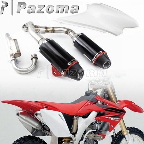 Motorcycle Complete Dual Muffler Exhaust System Enduro Motorbike Twin Silencer Exhaust Link Pipe for Honda CRF150F CRF230F 03-16