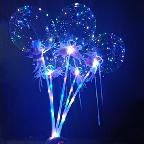 Hot selling Transparent wave ball with lights glowing balloons cartoon balloon for party wedding night date romantic