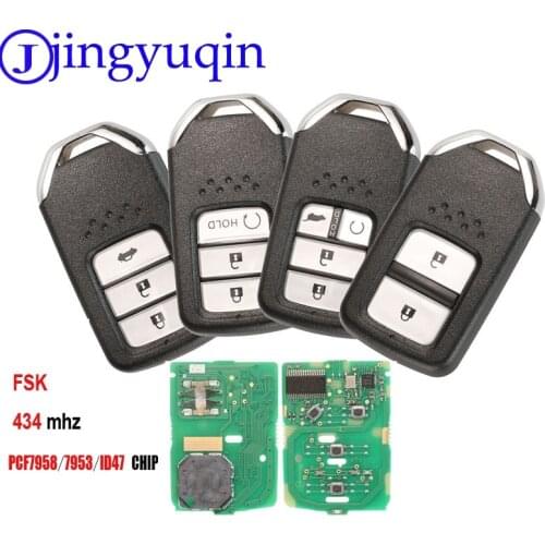 Jingyuqin 2/3/4 B 434MHZ Smart Car Key For Honda 72147-T5A-G01 For Fit City Jazz XRV Venzel HRV Car Remote Control