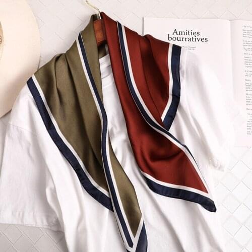 KOI LEAPING woman fashion Color matching pattern printing 70x70cm small square scarf Silk scarf scarves headscarf hot sale gift