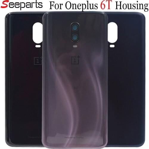 For Oneplus 6T Battery Cover Glass Door Back Housing Rear Case Oneplus 6 Battery Door Replacement Parts Oneplus 6 6T Back Cover