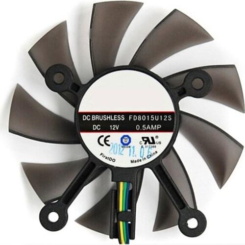 75MM FD8015U12S DC12V 0.5AMP 4PIN Cooler Fan For ASUS GTX 560 GTX550Ti HD7850 Graphics Video Card Cooling Fans