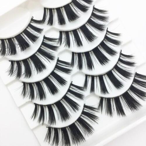 LTWEGO 5/3 Pairs of 3d mink False Eyelashes Fluffy and Slender Eyelashes Natural Long Eyelashes Extension Eye Makeup Tool