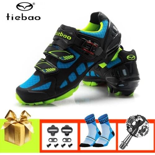 Tiebao cycling shoes men sapatilha ciclismo mtb breathable SPD Pedals women mountain bike sneakers outdoor riding racing shoes