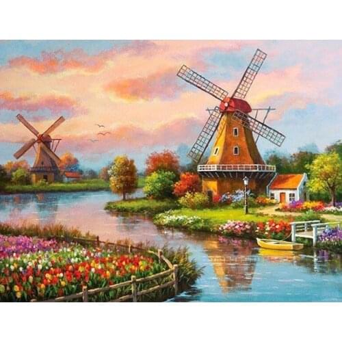 Home Decor # River Stream Landscape 5D DIY Diamond Painting Cross Stitch Kit Wall Decor Mosaic Full Diamond Embroidery Painting