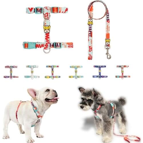 Dog Harness Leash Set For Small Medium Dogs Fashionable Pet Harness with Lead Leash For French Bulldog Schnauzer Dog Accessories