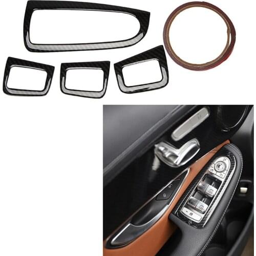 Door Armrest Window Lift Switch Button Panel Cover Trim Sticker for Mercedes Benz C GLC Class W205 X253 2020