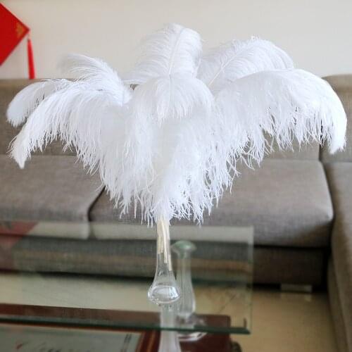 10Pcs Natural Feather White Ostrich Feathers 10-75 CM For Diy Crafts Wedding Party Home Accessories Christmas Decoration Plumes