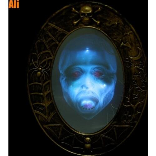 New Terror Mirror Halloween Party Decorative Props Party Supply Masquerade Bar Horror Luminous Sound Mirror Halloween Decoration