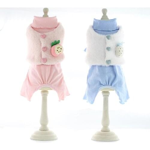 Dog pet pajamas Dog Clothes Winter Warm Coat Jacket for Dogs Cats pet Jumpsuit Dress Clothing for Dog Puppy