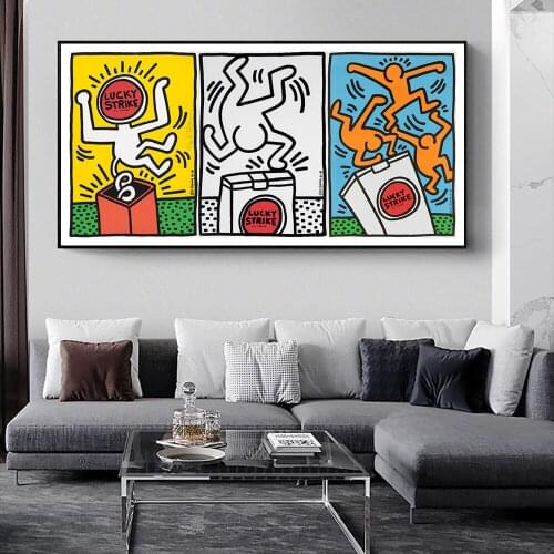 Modern Lucky Strike Graffiti Art Paintings Print on Canvas Art Posters And Prints Street Art Picture Home Decoration Cuadros