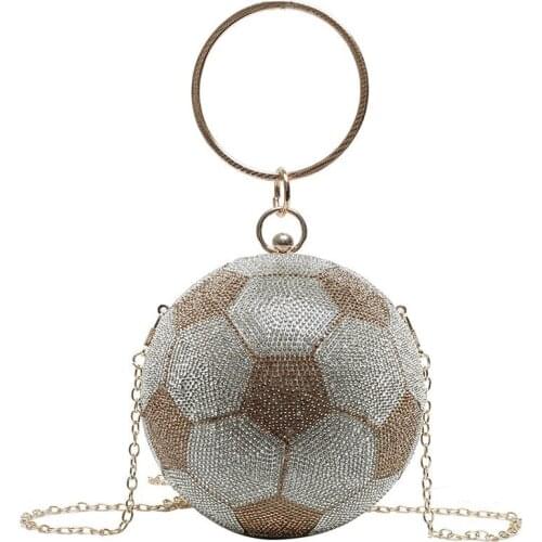 Luxury Basketball Diamond Party Evening Bag Purses and Handbag for Women Ball Shape Shoulder Chain Bag Clutch Bag Designer Bag